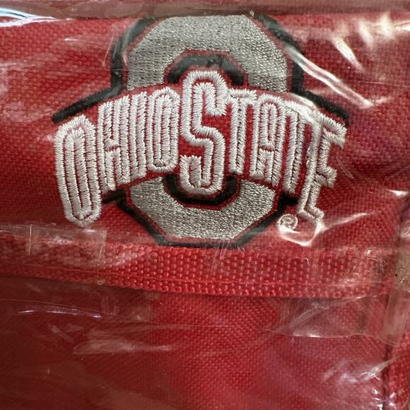 Ohio State Hanging Jewelry Storage Bag Red 40 Clear Pockets Heavy Fabric New - Picture 2 of 4